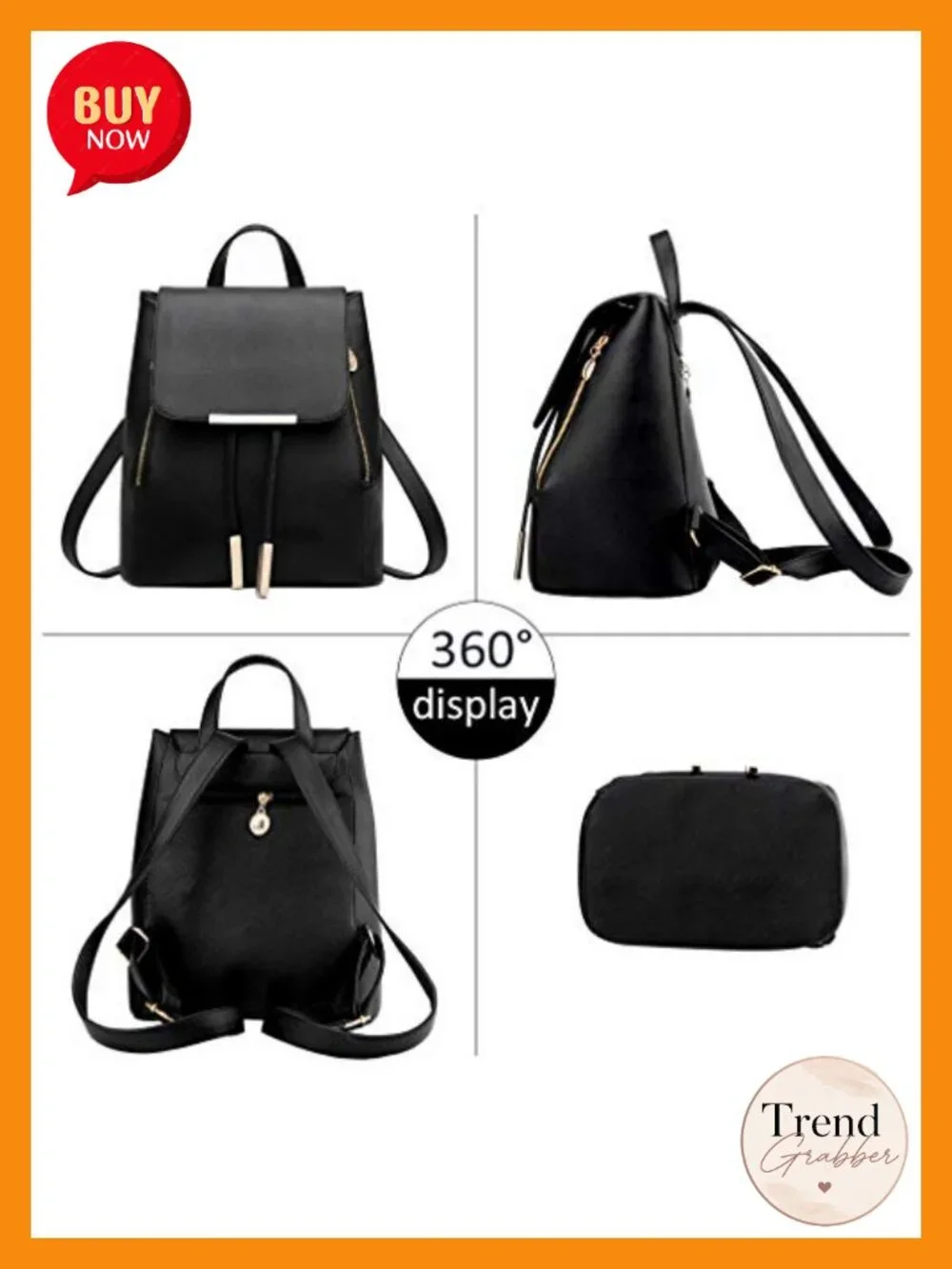 PU Leather Backpack Purse for Women - Anti Theft Travel Daypack with Adjustable